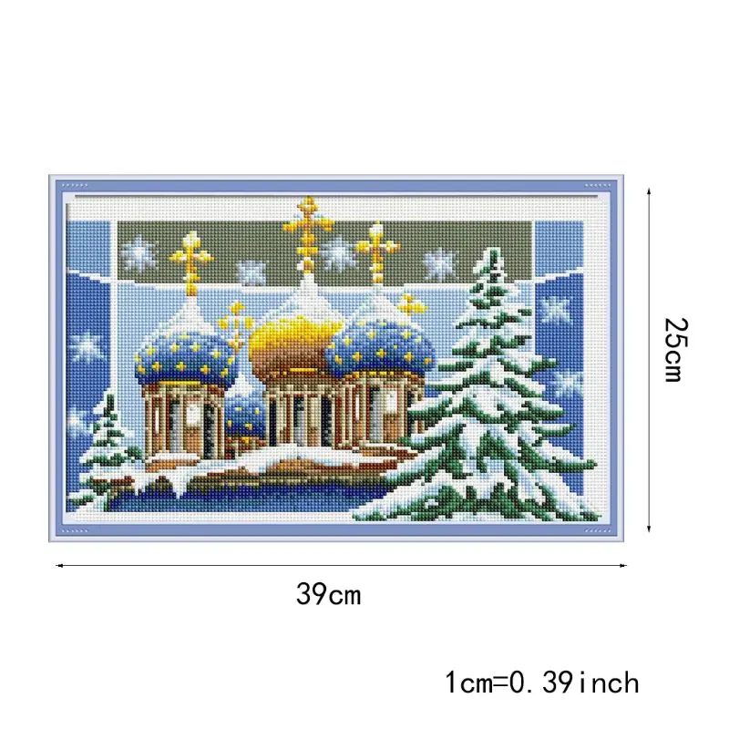 Christmas Castle DIY Full Drill Diamond Painting Embroidery Cross Stitch Kit Rhinestone Home Decor Art Craft 634E