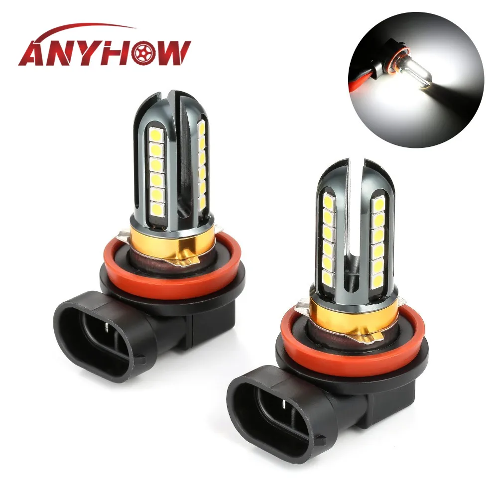 

2pcs H8 H9 H11 four sides Led Car Fog Lights LED 9005 HB3 Auto Driving Fog Lamps V6 12V 6000K White Super Bright Car Lights