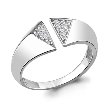 

AQUAMARINE ring with cubic zirconia claim., 925 silver