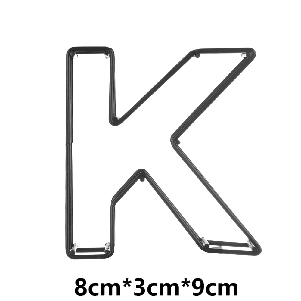 Промышленный стиль кованого железа Алфавит дверная табличка металлический полый буквенный Знак Домашний Декор кафе украшение для фотосессии вечерние принадлежности - Цвет: K