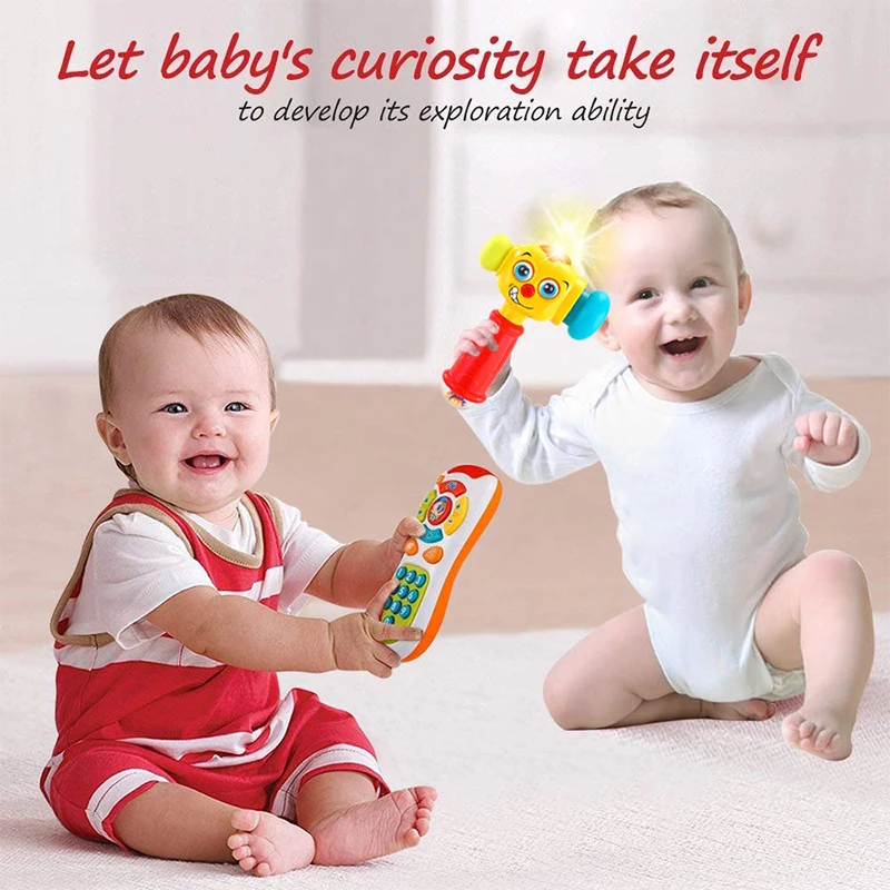 

Baby Toys Toddler Learning Click and Count Remote & Electric Music Sound Play Hammer Funny Interactive Sound Effect Music Toys