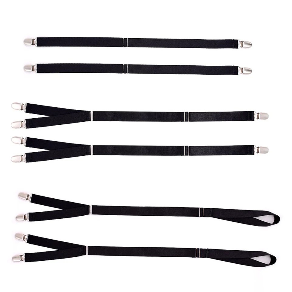 2 Reggicalze Per Camicia Da Uomo - Elastici Regolabili Con Clip Antiscivolo - Per Tenere La Camicia Sempre Piegata - Ufficio, Uniformi - 2