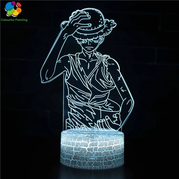 Пульт дистанционного управления один кусок Luffy Solon Nami 3D свет светодиодный трещины