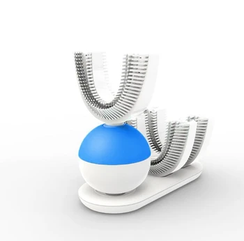 

Portable deep clean U-Shape Automatic Electric Toothbrush 360º Ultrasonic Teeth Cleaner Blue color for Lazy People