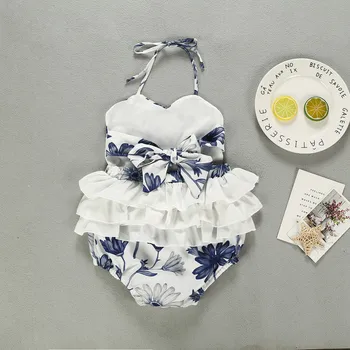 

0-18 Months Boys Romper Jumpsuit 2020 Summer Newborn Infant Baby Girls Boys Floral Backless Strap Romper Bodysuit Outfits
