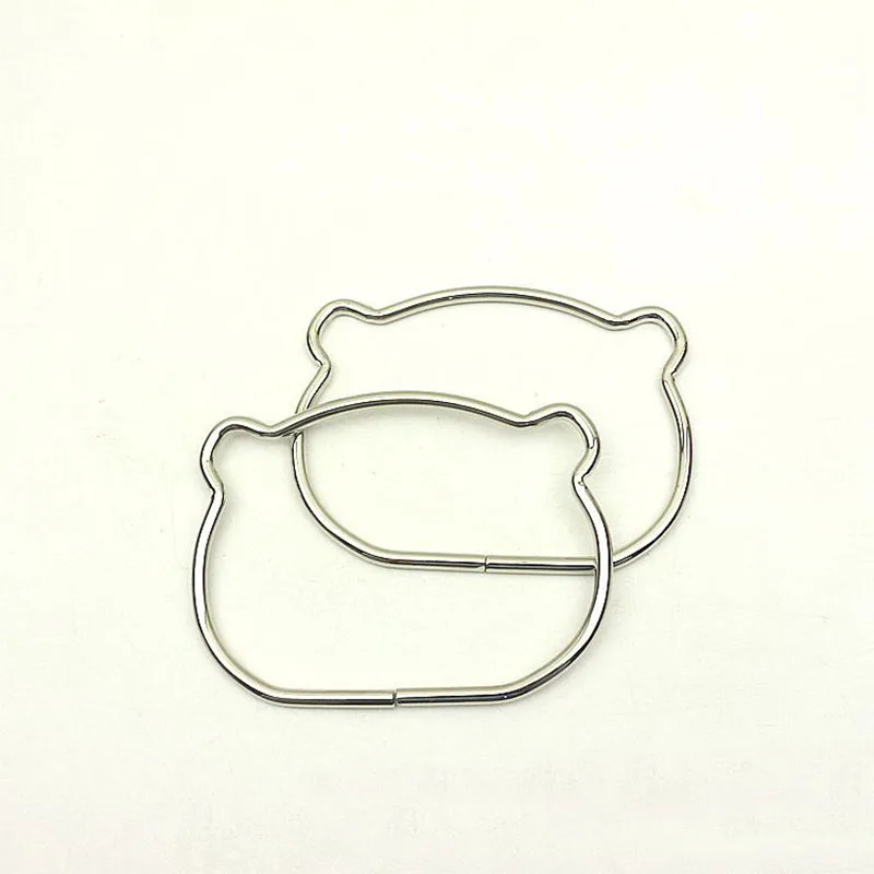 10Pcs Cat Iron Ring Metal Bag Handles Buckles For Women Handbag Purse Lock Decoration Clasp Handle Connector DIY Bag Accessories