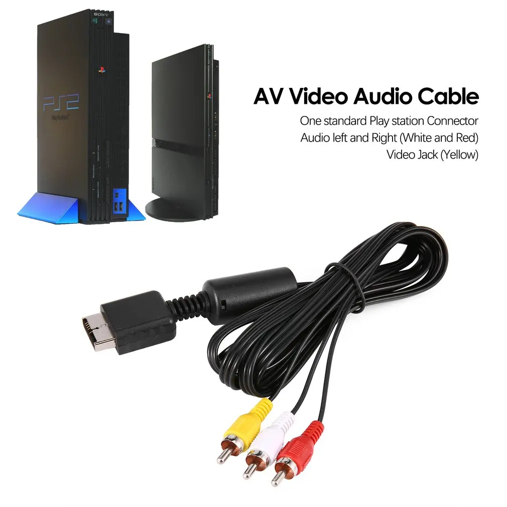 Высокое качество 1,8 м RCA ТВ кабель AV ведущий Звук Видео кабели для sony для PS2