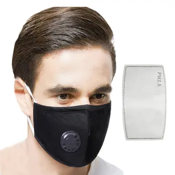 

In stock Pm2.5 Cotton Respirator Breathable Valve Mask Insertable Filter High Efficiency Filtration Breathable 1 Set
