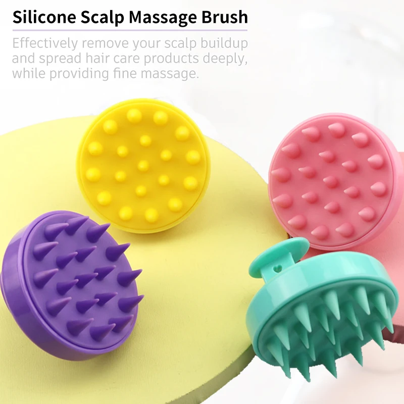 

Silicone Hair Scalp Massager Shampoo Brush Shower Brush Bath Spa Slimming Massage Brush For Hair Care And Head Relaxation Tools