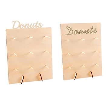 

2Pc Donut Stand Wooden Candy Sweet Doughnut Holds Party Favour Storage Rack (A)
