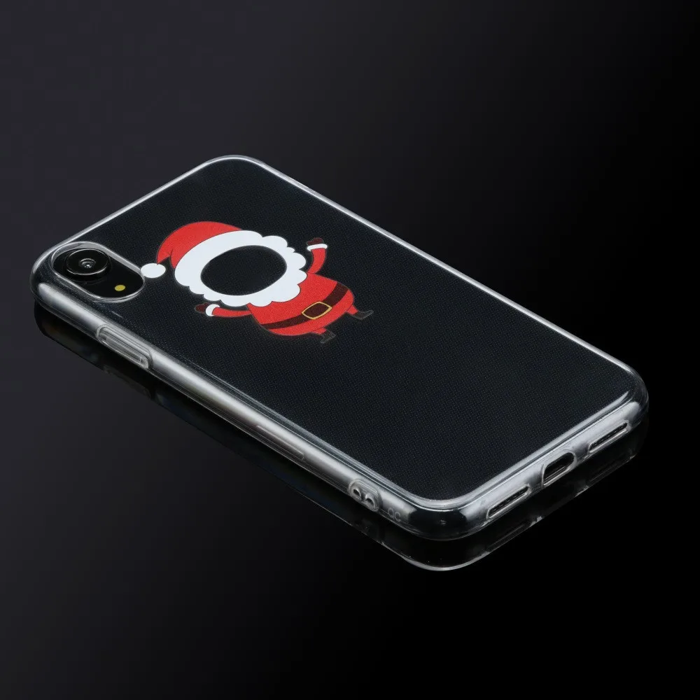 Ультратонкий прозрачный силиконовый чехол для телефона iphone 6,1 дюймов с принтом Санта Клауса, мягкий силиконовый чехол из ТПУ, легкий дизайн, чехол для телефона