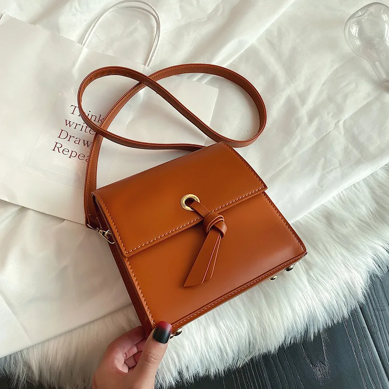 

Fashion Pu Stereotypes Square Sling Bag 2020 New Style Bag Women's High Grade Sense Leather Belt Korean-style Shoulder Oblique W