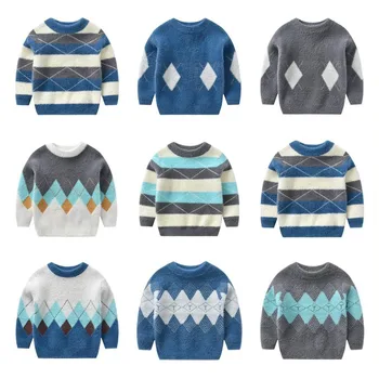 

2-8Y Toddler Kid Baby Boy Sweater Autumn Winter Warm Pullover Top Cute Fashion Gentleman Knitwear Children Clothing Outfit