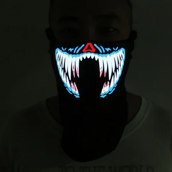 

Halloween LED Masks Clothing Big Terror Masks Cold Light Helmet Fire Festival Party Glowing Dance Steady On Driver Cycling Mask
