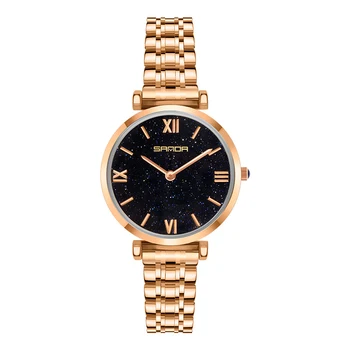 

Starry sky fashion watches stainless steel quartz watch woman waterproof watch lady clock Rose gold ladies watches female gift