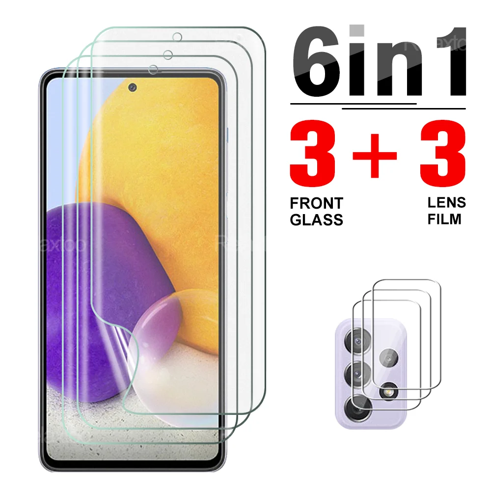 cell phone screen protector 6IN1 Hydrogel Film Full Protection For Samsung Galaxy A72 A52 A52S A42 A32 A22 A12 5G 4G Screen Protector Safety Protective Film glass cover mobile