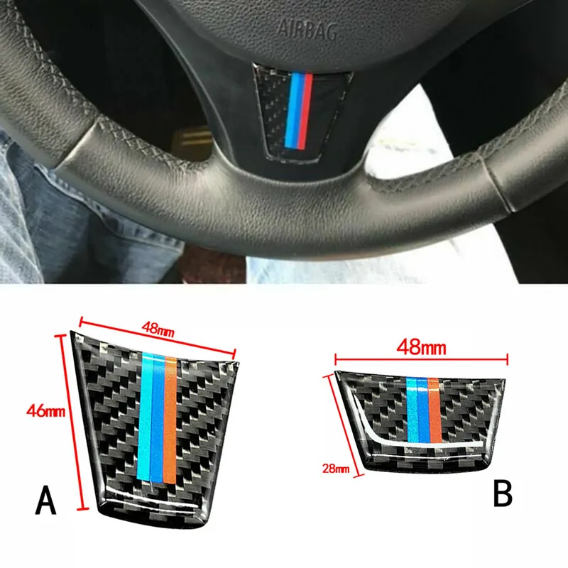 

Carbon Fiber Car Steering Wheel M stripe Emblem Sticker for BMW 3 Series E90 E95