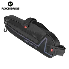 ROCKBROS-bolsa para bicicleta de montaña, resistente al agua, con marco frontal, gran capacidad, reflectante de colores, Top de tiras, tubo de bolsillo