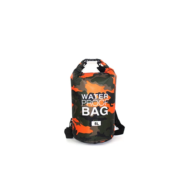 30L Waterproof Swimming Bag Dry Sack Camouflage Colors Fishing Boating Kayaking Storage Drifting Rafting Bag 2L 5L 10L 15L XAZ9 5L Orange