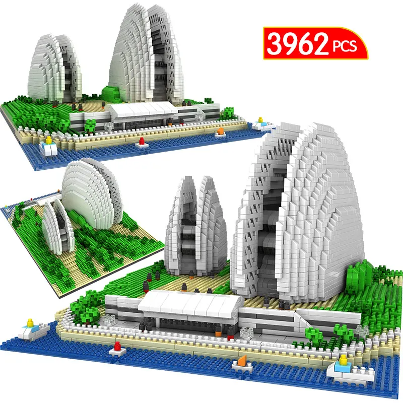 

3962PCS Mini Blocks Famous City Architecture Chinese Zhuhai Opera House Model Building Blocks DIY Bricks Educational Kids Toys