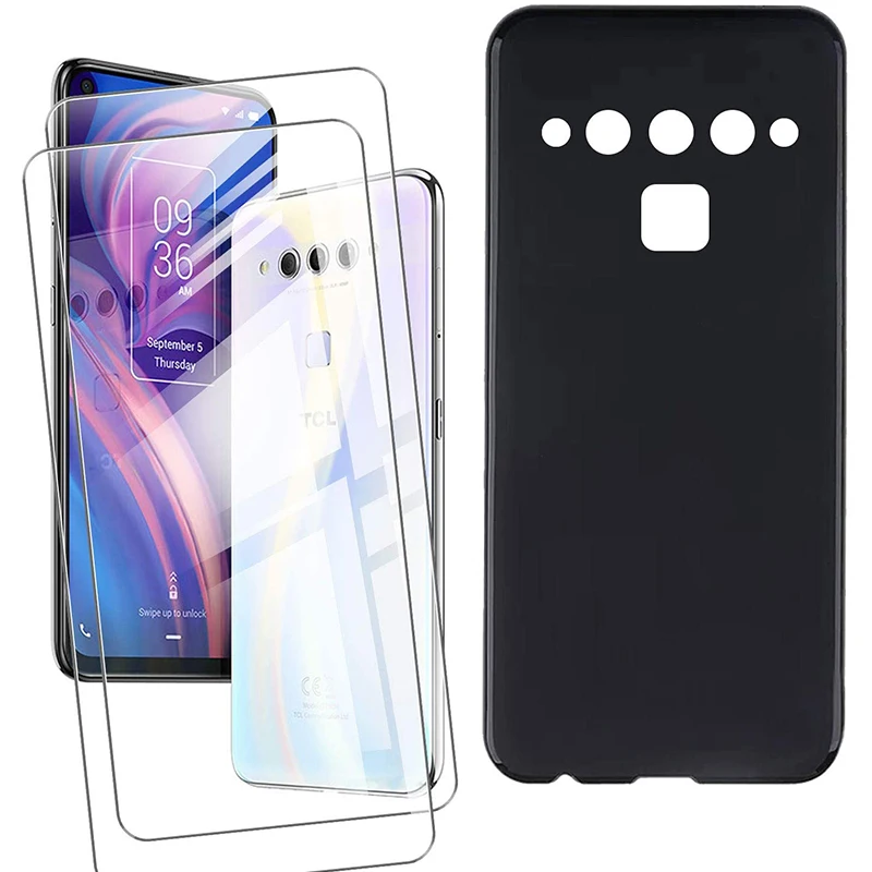 3-em-1 vidro + silicone capa para tcl plex t780h 6.53 "caso para tcl plex protetor de tela de vidro temperado para tcl plex