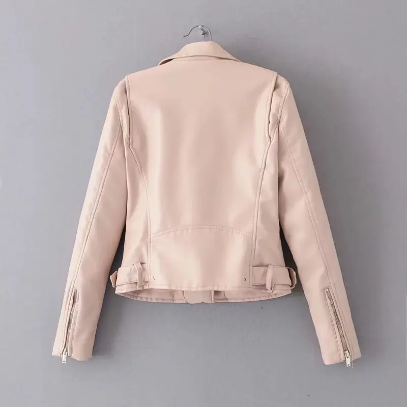Весенняя Черная куртка из искусственной кожи Женская куртка с длинным рукавом из искусственного меха байкерская куртка уличная панк-рок мотоциклетная куртка на молнии