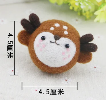 A lovely deer Кошка и медведь, курица и собака, шерсть, набор для рукоделия, шерсть, войлок, игла, украшение для валяния, рукоделие, ручная работа - Цвет: A lovely deer