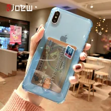 Прозрачный держатель для карт чехол для телефона ID Слот для кредитных карт мягкий прозрачный чехол для iPhone 11 Pro XS Max 6 6S 7 8 Plus X XR чехол