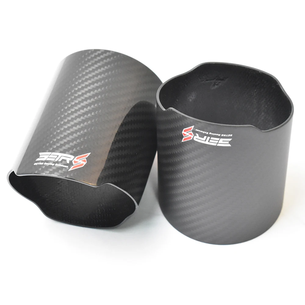 1 PC  Setrs Logo Car Universal Matt Glossy Carbon Fiber Exhaust Muffler Pipe Case  Exhaust Tip Cover