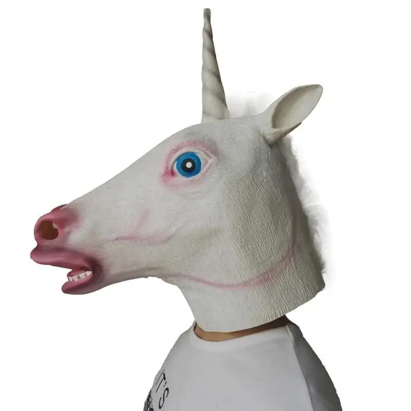 Хэллоуин Маскарадная маска забавная жуткая Лошадь Единорог Альпака голубь резиновая маска животного латекс вечерние Панда Маска животного Дети вечерние