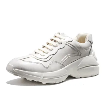 

Top Brand Men Casual Shoes Hip Hop Thick Platform Male Footwear Lace Up Trainer Workout Sneakers Tenis Leather Sapato Masculino