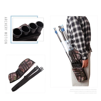 

4 Tube Quiver Pocket Hip Waist Quiver with Adjustable Belt Archery Accessories
