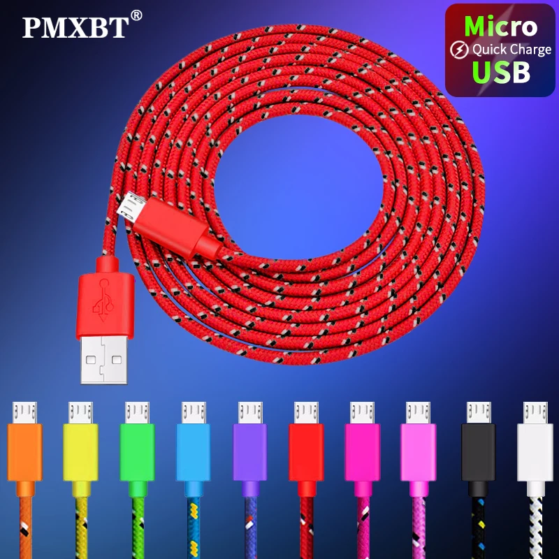 

Micro USB Cable 2.4A Fast Charging USB Data Cable Cord for Samsung S7 Xiaomi Redmi Note 5 Android Microusb Fast Charger 1M 2M 3M