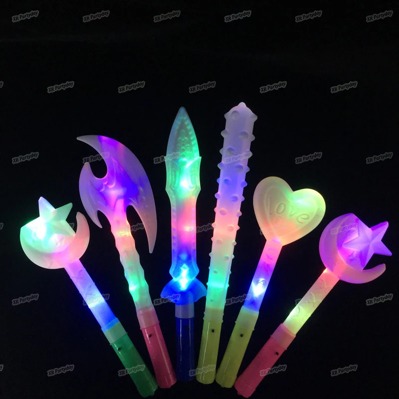 Colorful LED Glowing Moon Star Mace Magic Sticks Toy Concert Bar Flashing Stick Wands Light Toys Party Favors | Дом и сад