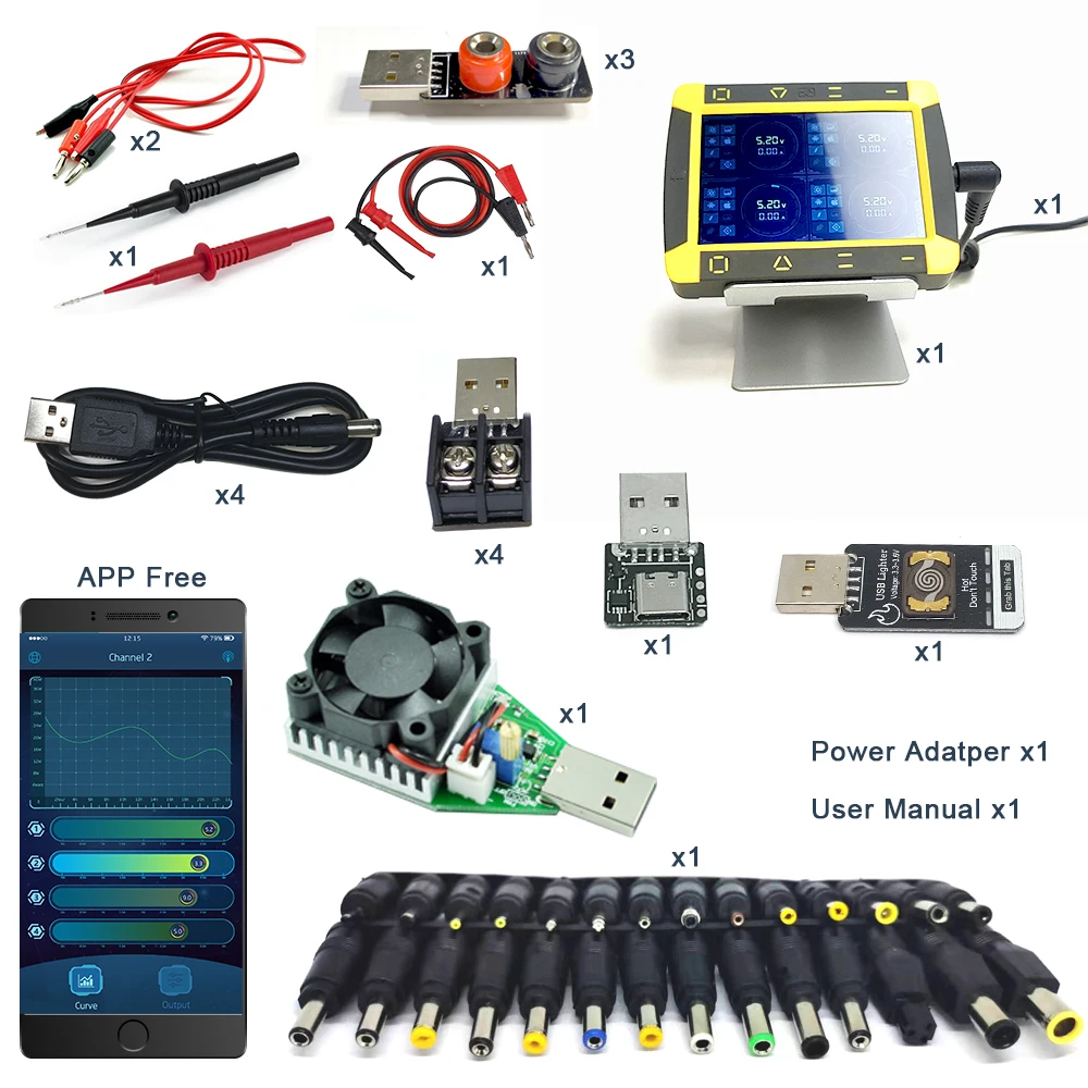 US $55.00 VOLTBOT 4 Channel Adjustable High Precision DC Power Supply Quick Charge Mini Digital Stabilized Regulator AC Compact Laboratory