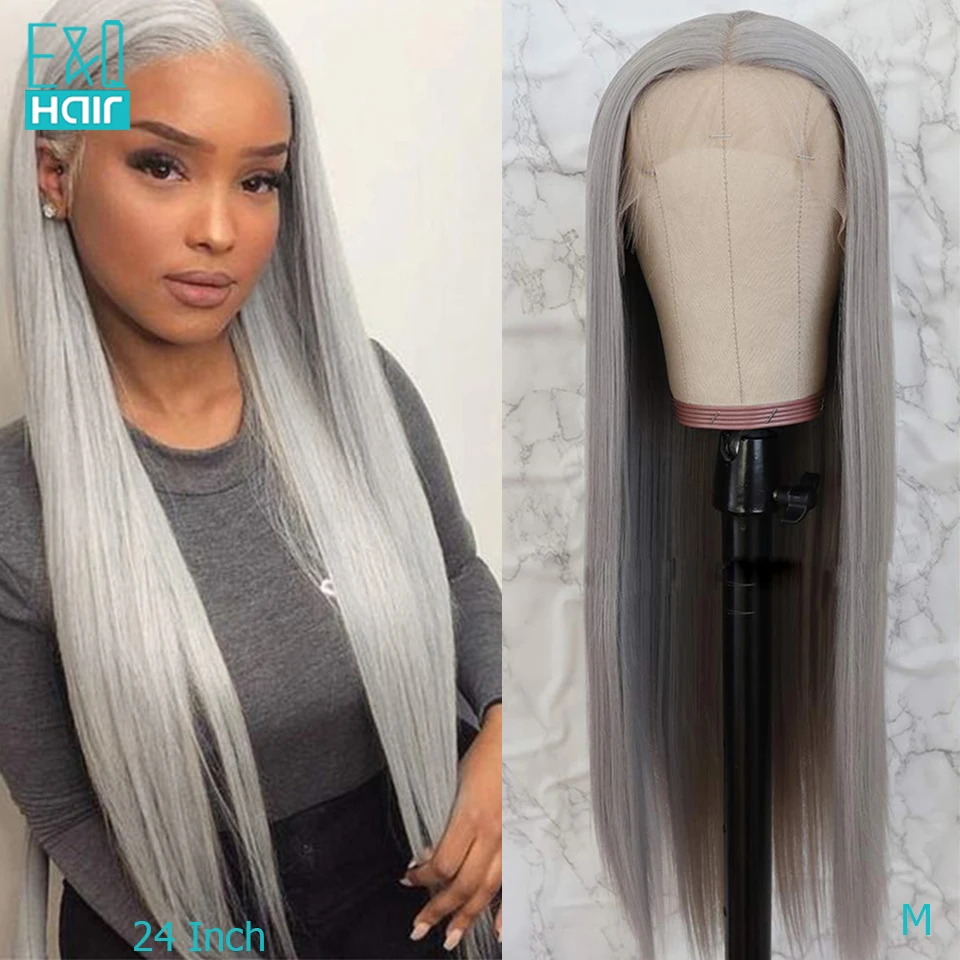 Brazilian Remy Hair Grey Human Hair Wig 
