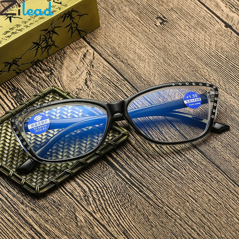

Zilead Lady's Anti Blue Light Reading Crystal Glasses Cat Eyes Prebyopia Spectacles For Women Hyperopia Eyeglasses Eyewear