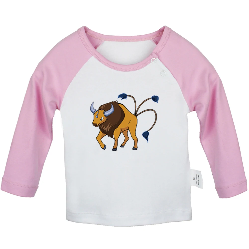 JcBabyYCP967C Футболки для новорожденных с рисунком из мультфильма «Pokemon Beedrill Pidgeot Pidgey Venomoth Tauros»; реглан для малышей; футболки с длинными рукавами - Цвет: JcBabyYCP967C