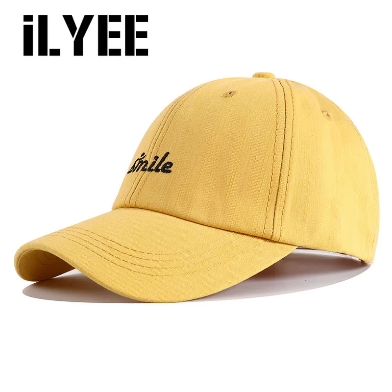 2020 New Designer Men's Yellow White Smile Embroidery Cotton Baseball Cap Hip Hop Golf Snapback Dad Caps for Women Men Casquette |