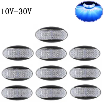 

Fuleem 10PCS Blue 4 LED Side Marker Tail Light LED 12V 24V Clearance Lamp Waterproof for Truck Trailer