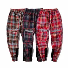 Повседневные мужские Длинные повседневные спортивные брюки, облегающие клетчатые брюки, новые спортивные штаны для бега, Мужская одежда, Прямая поставка
