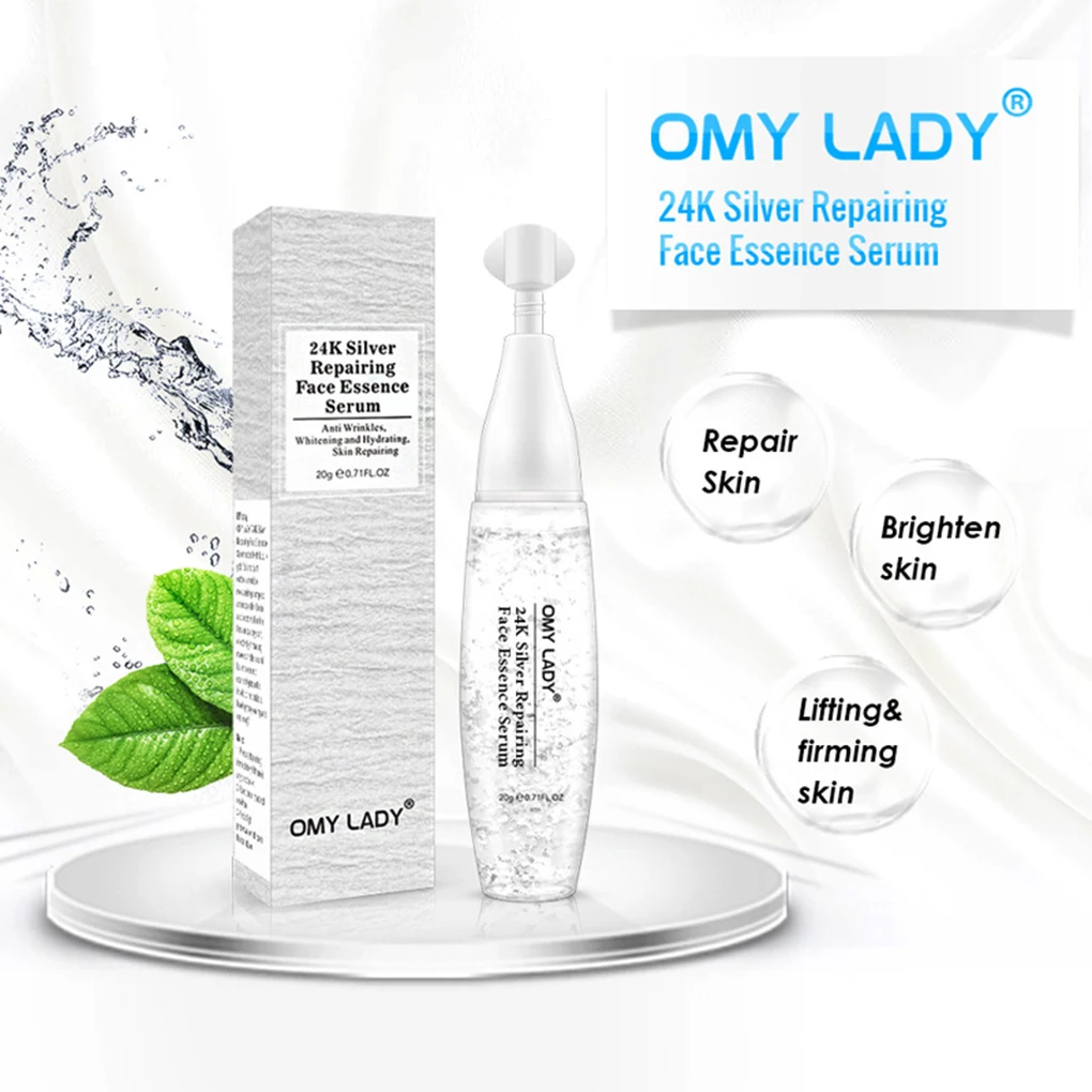 

OMYLADY 24K Silver Repairing Face Essence Serum Shrinking Pores Anti-aging Lifting Firming Skin Care