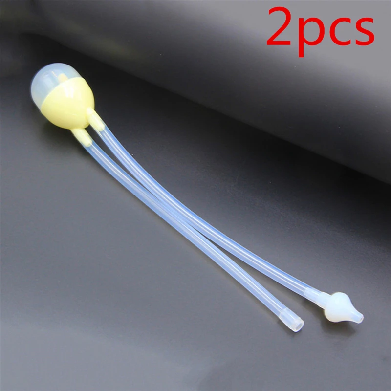 2pcs yellow 1/2 шт детский безопасный пылесос для носа, Вакуумный аспиратор для всасывания слизи носа, аспиратор для дыхания, удобный уход за здоровыми детьми - Цвет: 2pcs yellow
