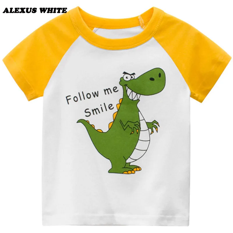 

Baby T-shirt for Boys Summer Animal Print Short Sleeve Tee Shirts Kids Smile Dinosaur T-Shirts Children Casual FashionTops