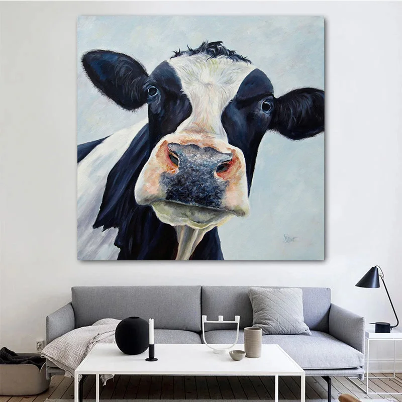 

Canvas Painting Modern Cute Cow Wall Art Picture Printed on Dropshipping Cheap Posters Cuadros Prints for Living Room Home Decor