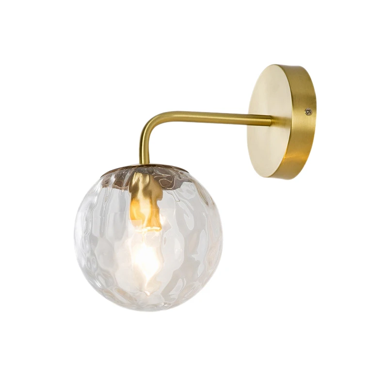 

Nordic Golden Glass Wall Lamp Bathroom Bedroom Stair Light Home Wall Lamp Lighting