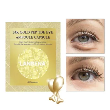 

Remove Fine Lines Dark Circle Anti-Aging Eye Patches Eye Cream 24K Gold Peptide Wrinkles Eye Ampoule Capsule Eye Serum