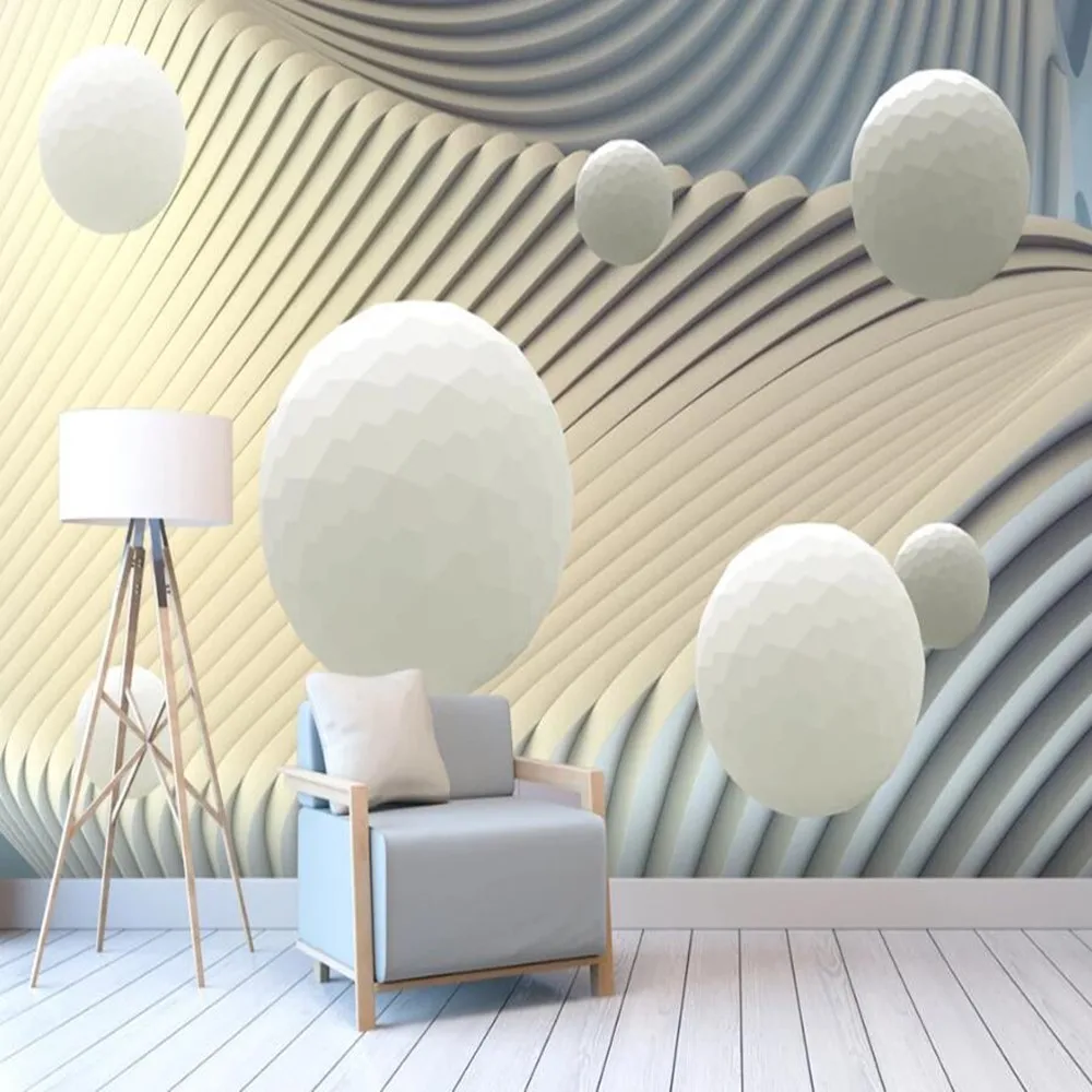 

milofi custom 3D abstract three-dimensional line ball TV background wallpaper mural