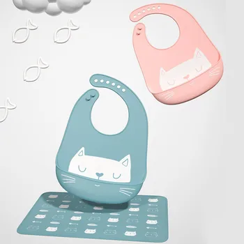 

1PC Cartoon Baby Bibs Waterproof Silicone Feeding Baby Bibs Adjustable Burp Cloths Baby Stuff for Newborn Boy Girl Bib
