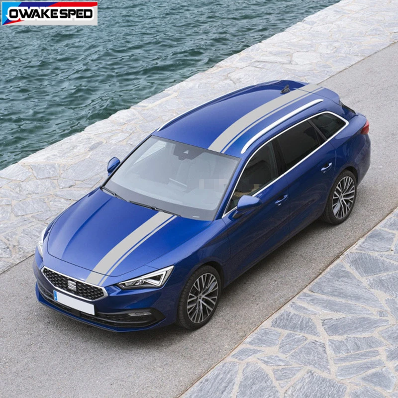 1 Set Car Hood Roof Tail Sport Stripes For Seat Leon CUPRA FR ST Racing Styling Engine Cover Body Devor Sticker DIY Vinyl Decal (3)